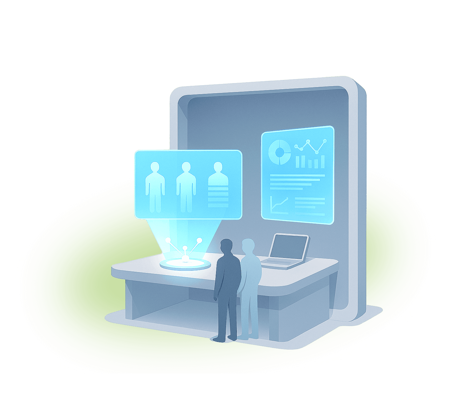 Product lab: team & analytics hologram